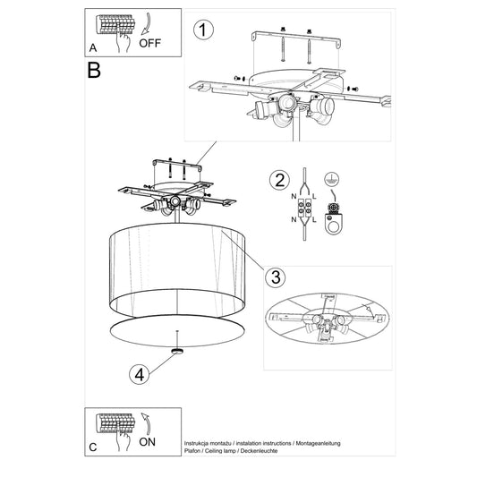 OTTO 50 plafondlamp zwart