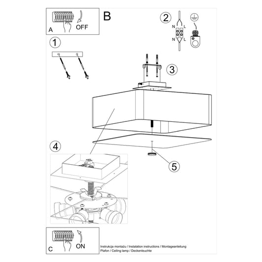 LOKKO 45 plafondlamp wit