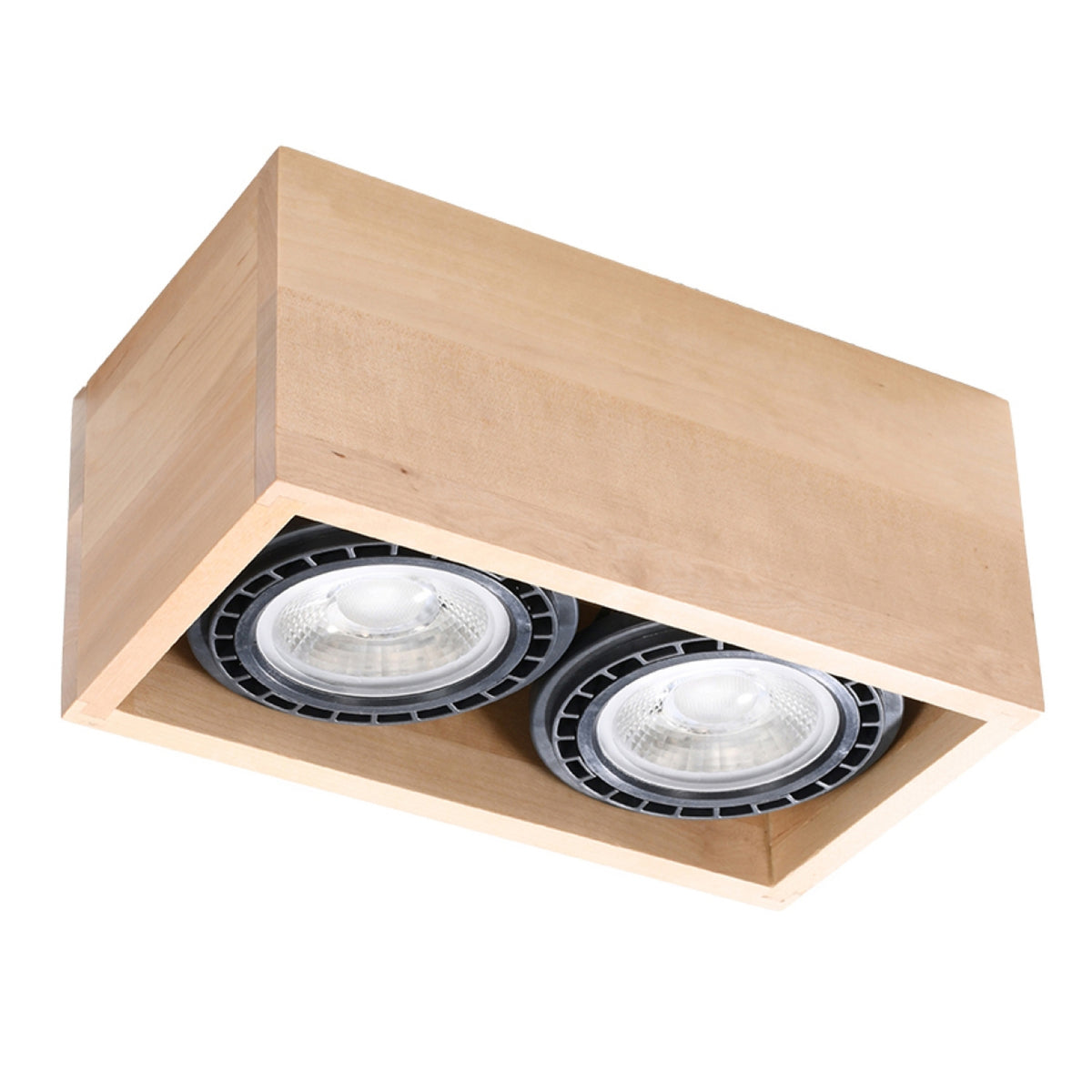 QUATRO 2 plafondlamp natuurlijk hout