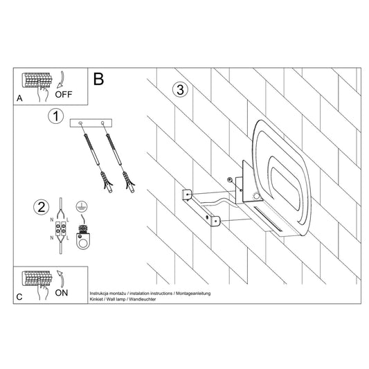 SACCON wandlamp in wit
