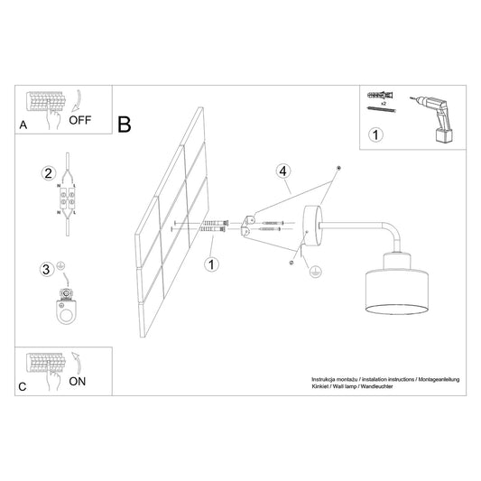 SAVAR 1 wandlamp in zwart