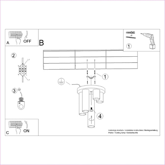 LAGOS 5P plafondlamp wit