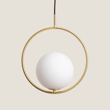 KESTAVO hanglamp goud, plafondkap en ophangkabel