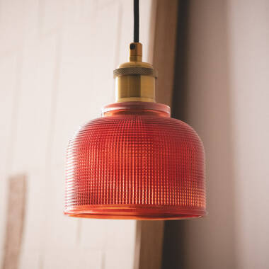 Hanglamp Albravo in rood, zijaanzicht