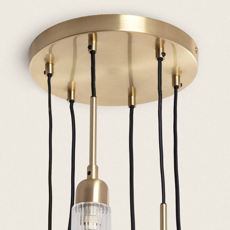 Hanglamp Baltivo in goud, sfeerbeeld in het interieur