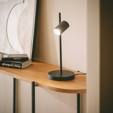 DELBRIVO tafellamp in zwart, afbeelding 2