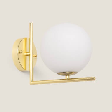 Wandlamp Pernavo goud, glas en metaal (afbeelding 6)