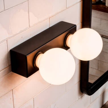 Wandlamp Bostaro zwart vooraanzicht