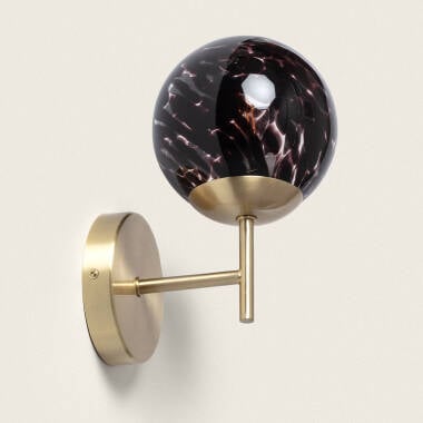 Wandlamp Mertavo goud, glas en metaal (afbeelding 2)