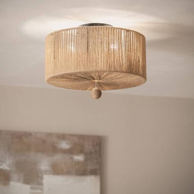 RENSARO plafondlamp omwikkeld met natuurlijk touw 40 cm, afbeelding 2