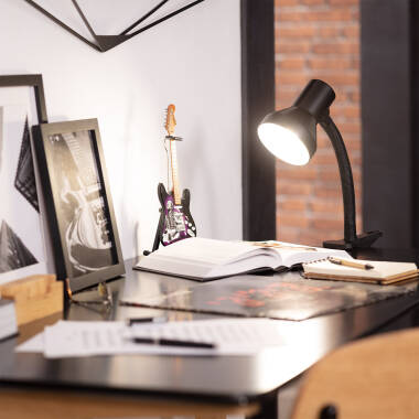 HULMANO zwarte metalen bureaulamp met klem