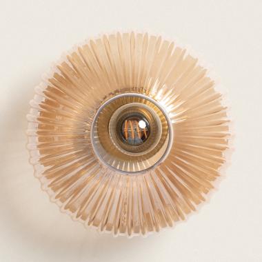 LOMTIVO plafondlamp van metaal met amberkleurige glazen kap, afbeelding 6