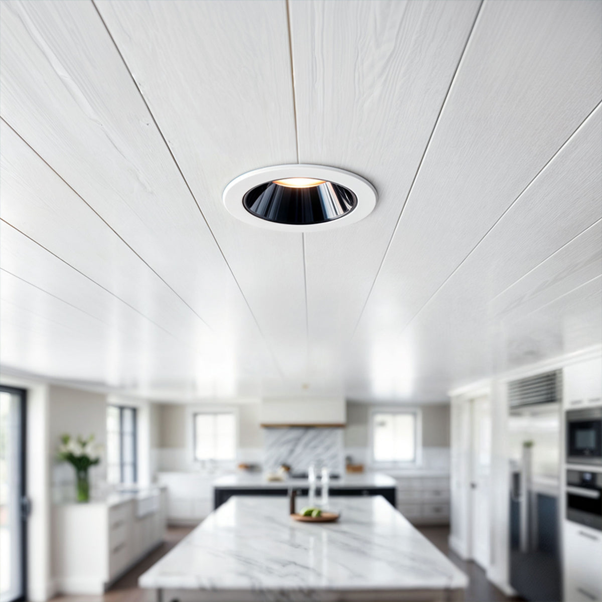ANSEL ronde inbouwspot wit met zwart chroom