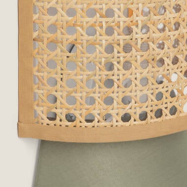 Wandlamp Mirvano rotan en stof khakigroen (afbeelding 6)