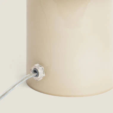 VERZARO tafellamp van glas 24 cm in beige, afbeelding 6