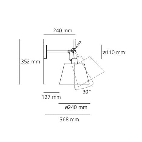 Wandlamp Ombraro in een interieur (sfeerbeeld)