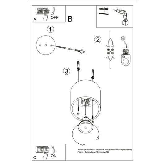 ORBIS 1 plafondlamp zwart