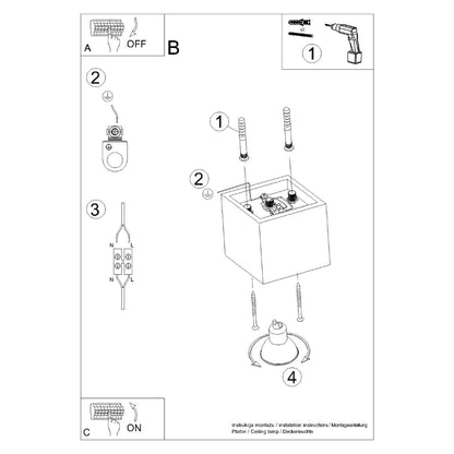 QUAD 1 plafondlamp zwart