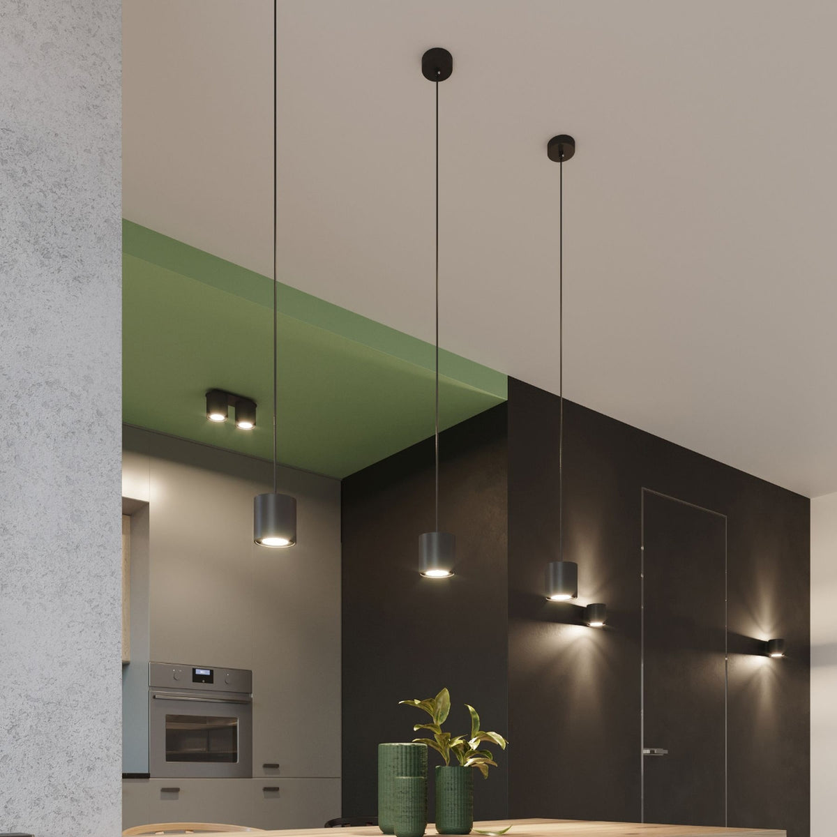 ORBIS 1 wandlamp in zwart