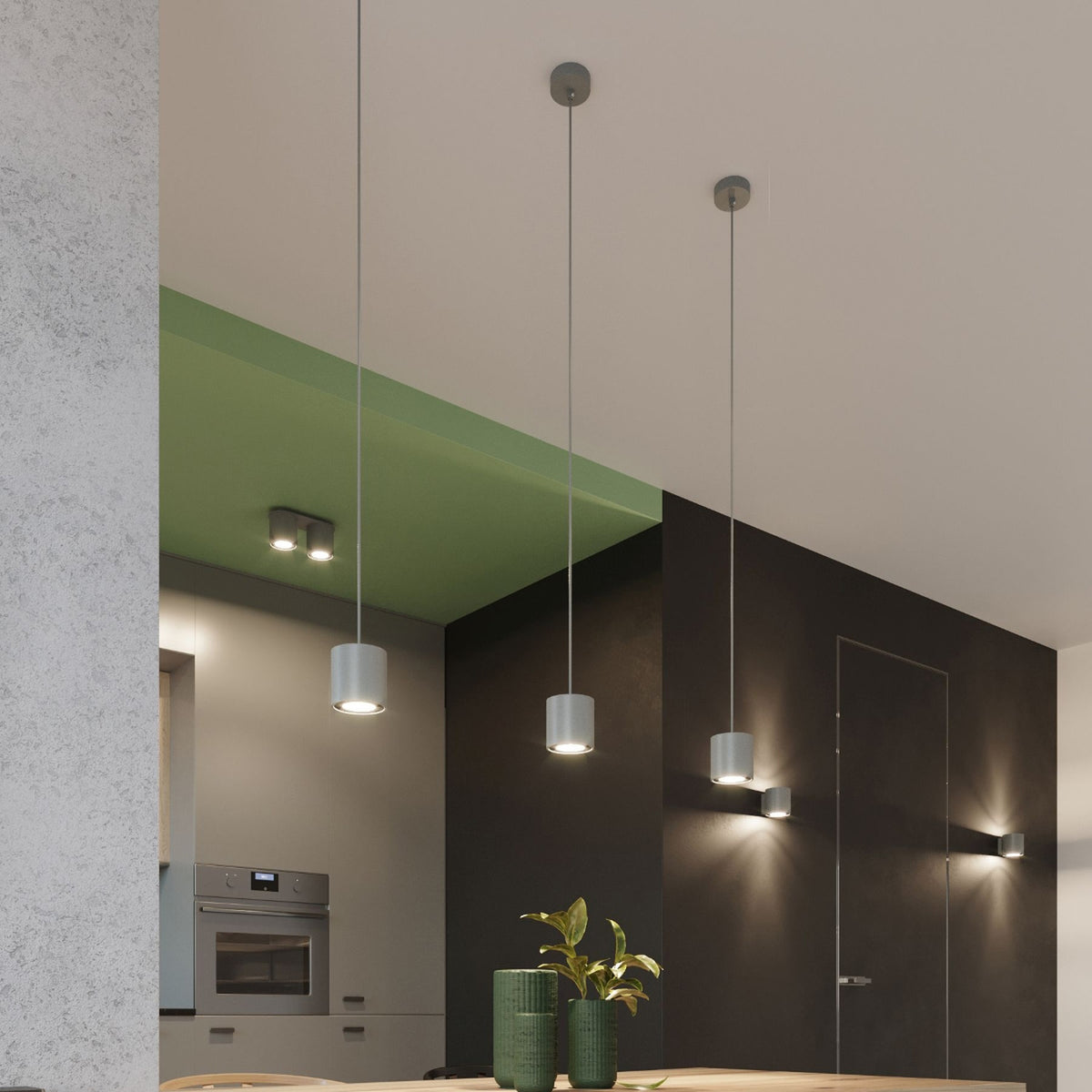 ORBIS 1 wandlamp in grijs