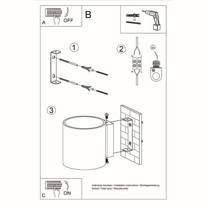 ORBIS 1 wandlamp in wit