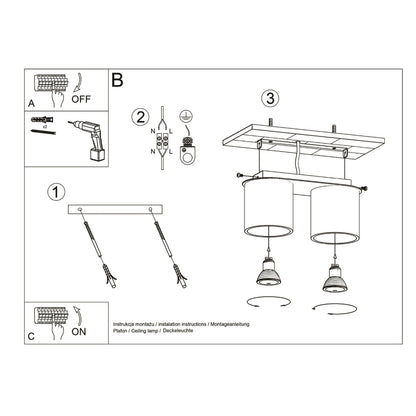 ORBIS 2 plafondlamp grijs