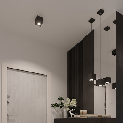 QUAD 1 wandlamp in zwart