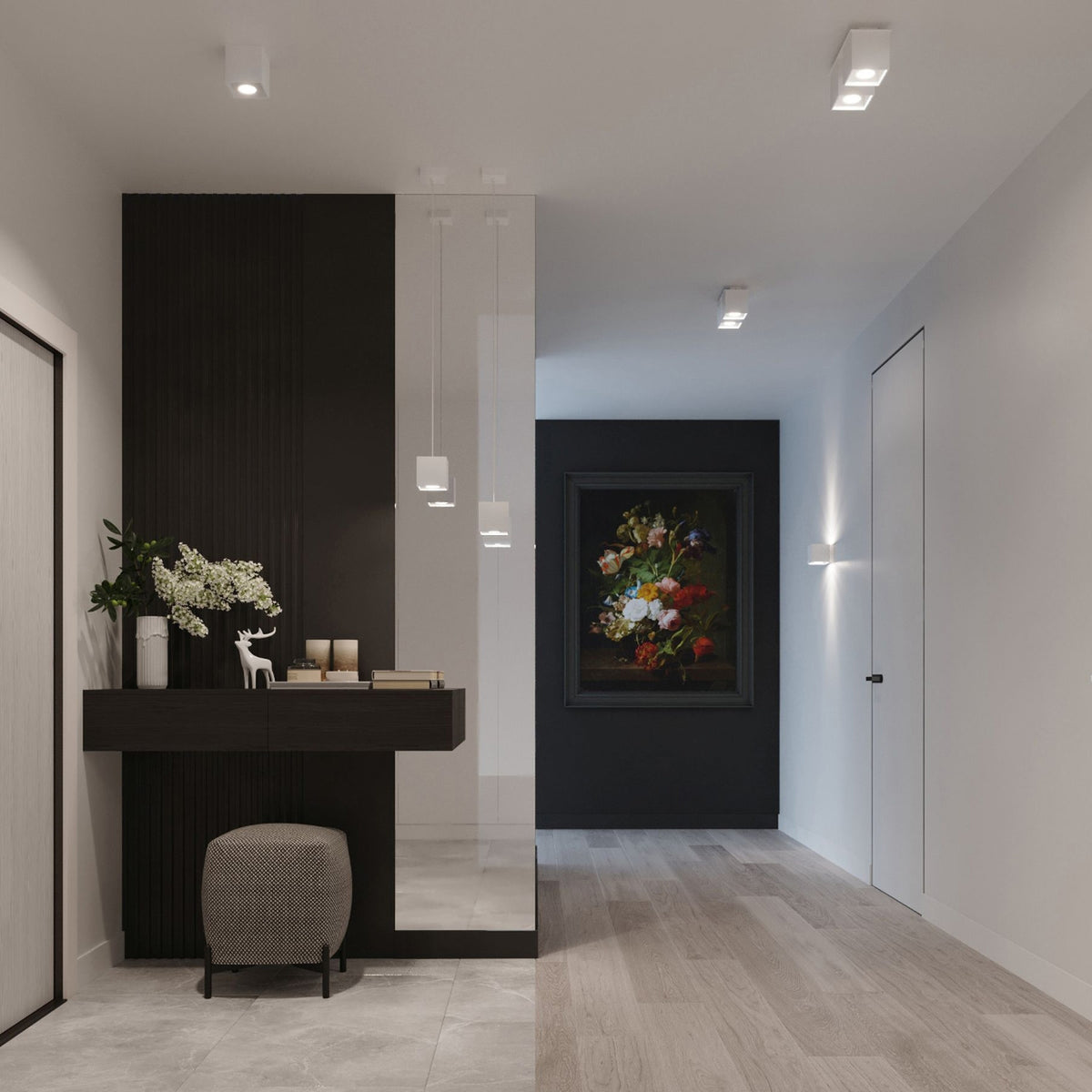 QUAD 1 wandlamp in wit
