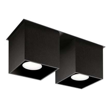 QUAD 2 plafondlamp zwart