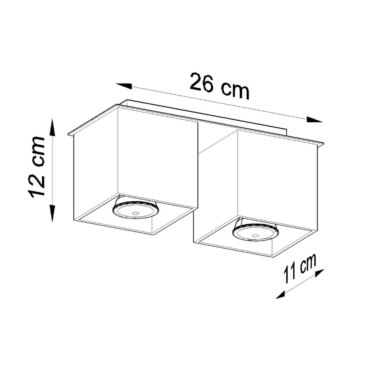 QUAD 2 plafondlamp zwart