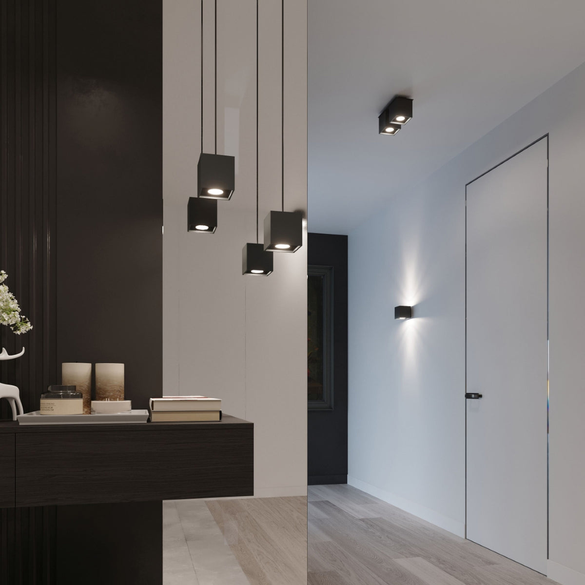 QUAD 2 plafondlamp zwart