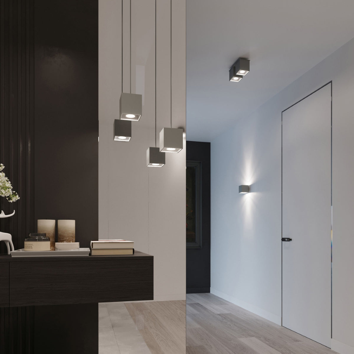QUAD 2 plafondlamp grijs