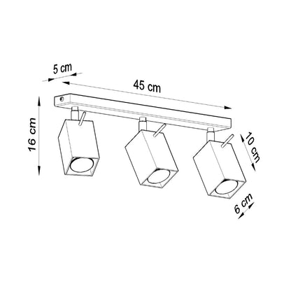 MERIDA 3 plafondlamp wit