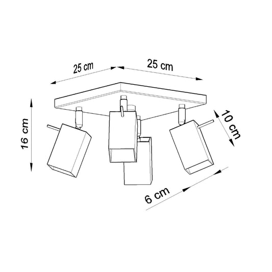 MERIDA 4 plafondlamp wit