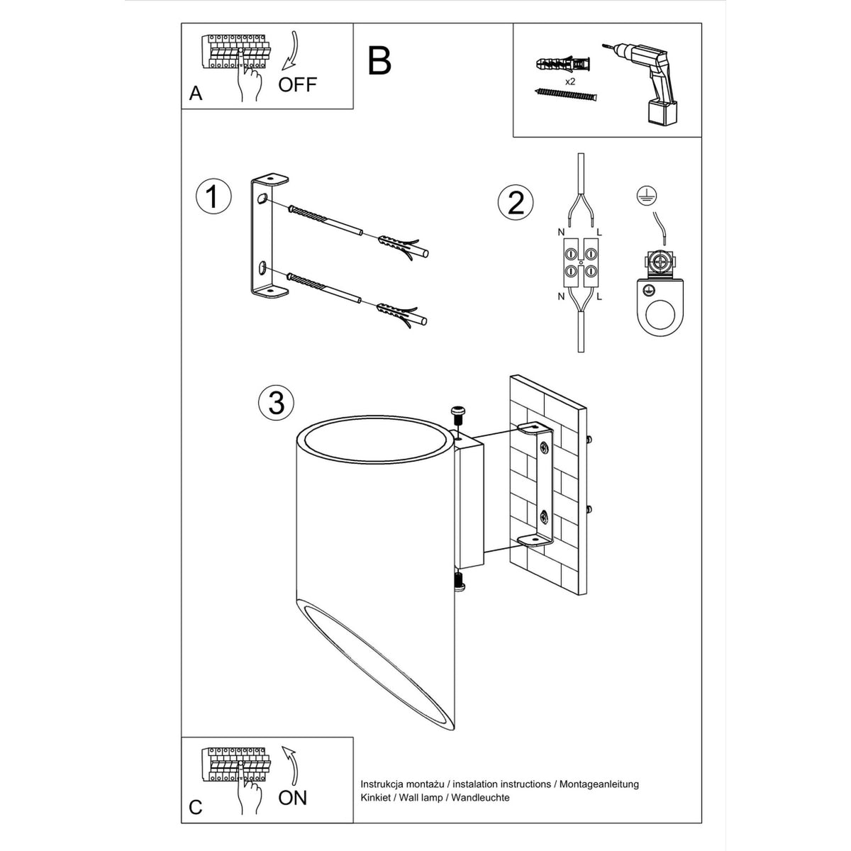 PENNE 20 wandlamp in wit