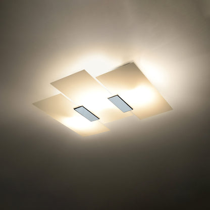 FABIANO chroom met wit glas