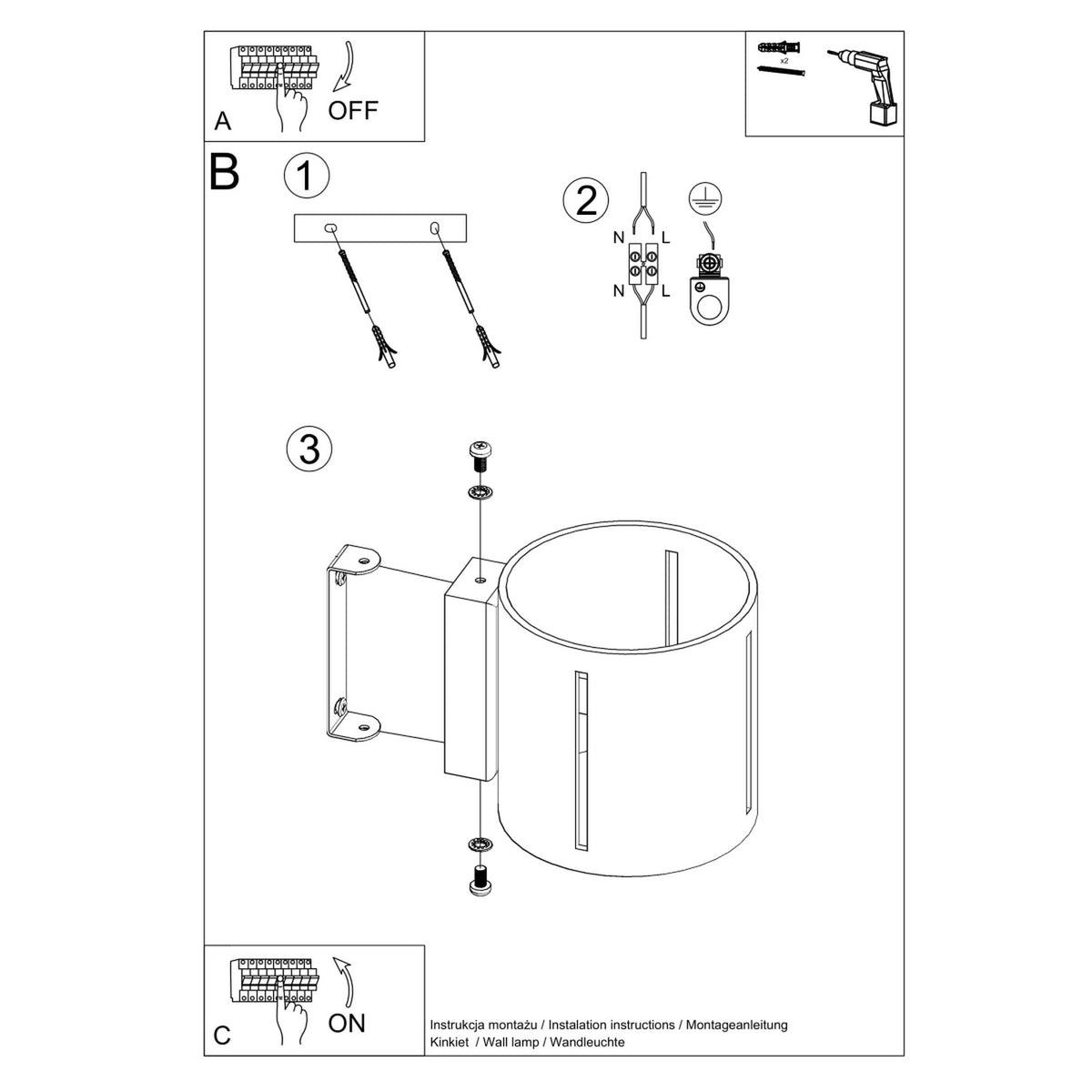 INEZ wandlamp wit