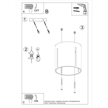 INEZ plafondlamp grijs