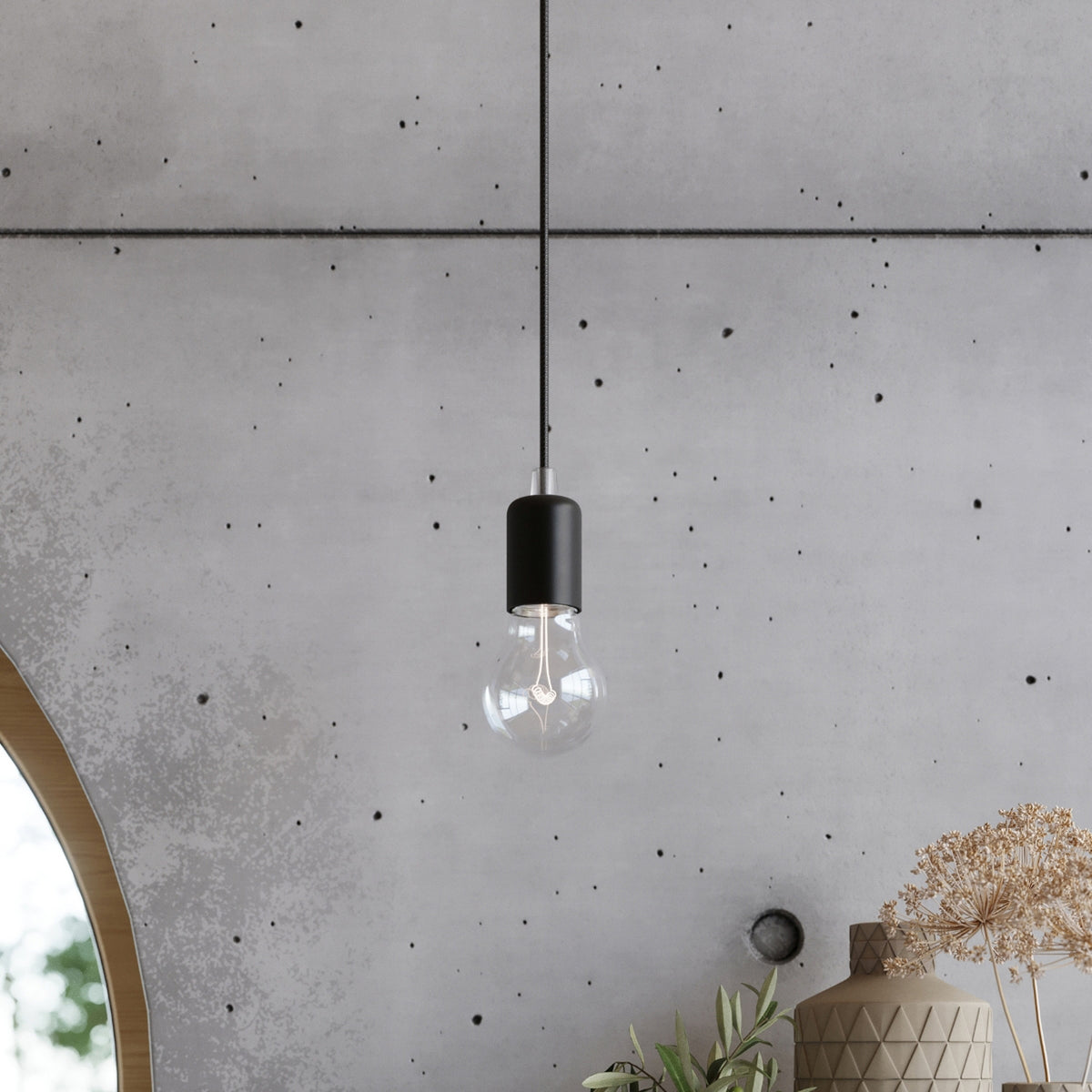 EDISON wandlamp zwart