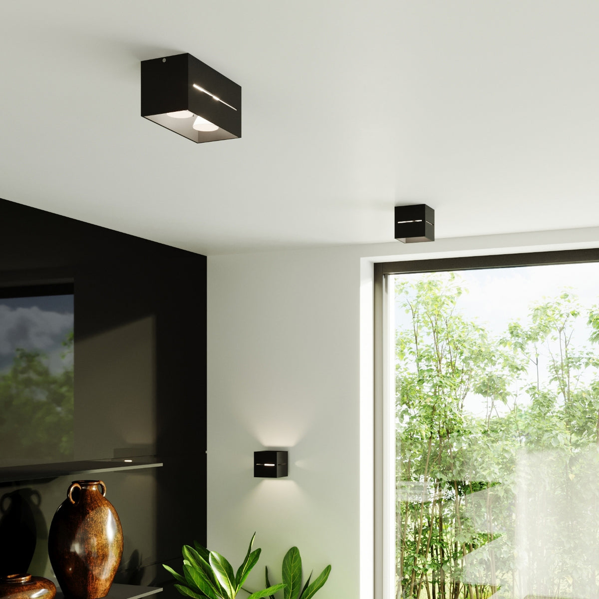 LOBO 2 plafondlamp zwart