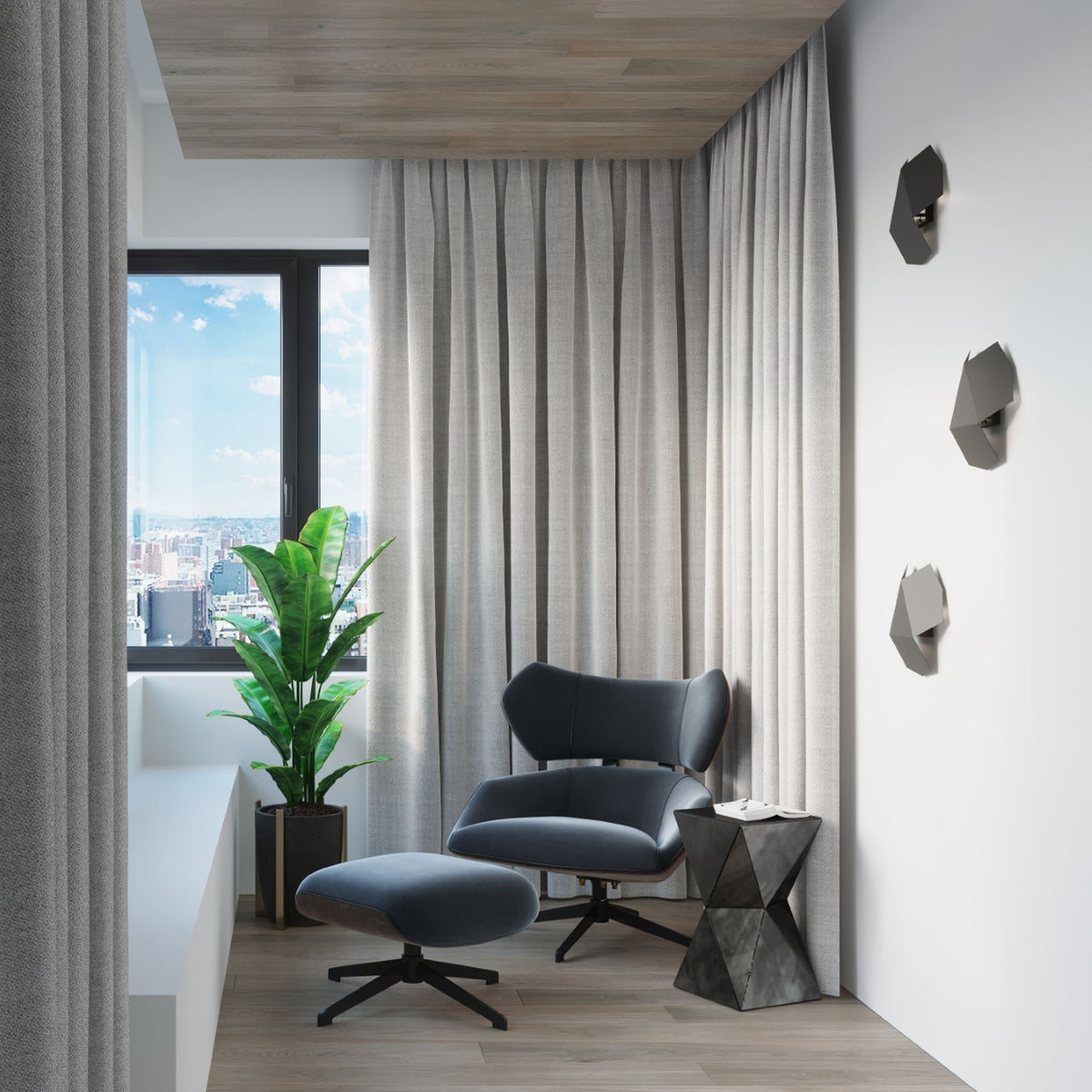 TRE wandlamp in zwart