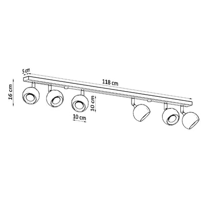 OCULARE 6L plafondlamp wit