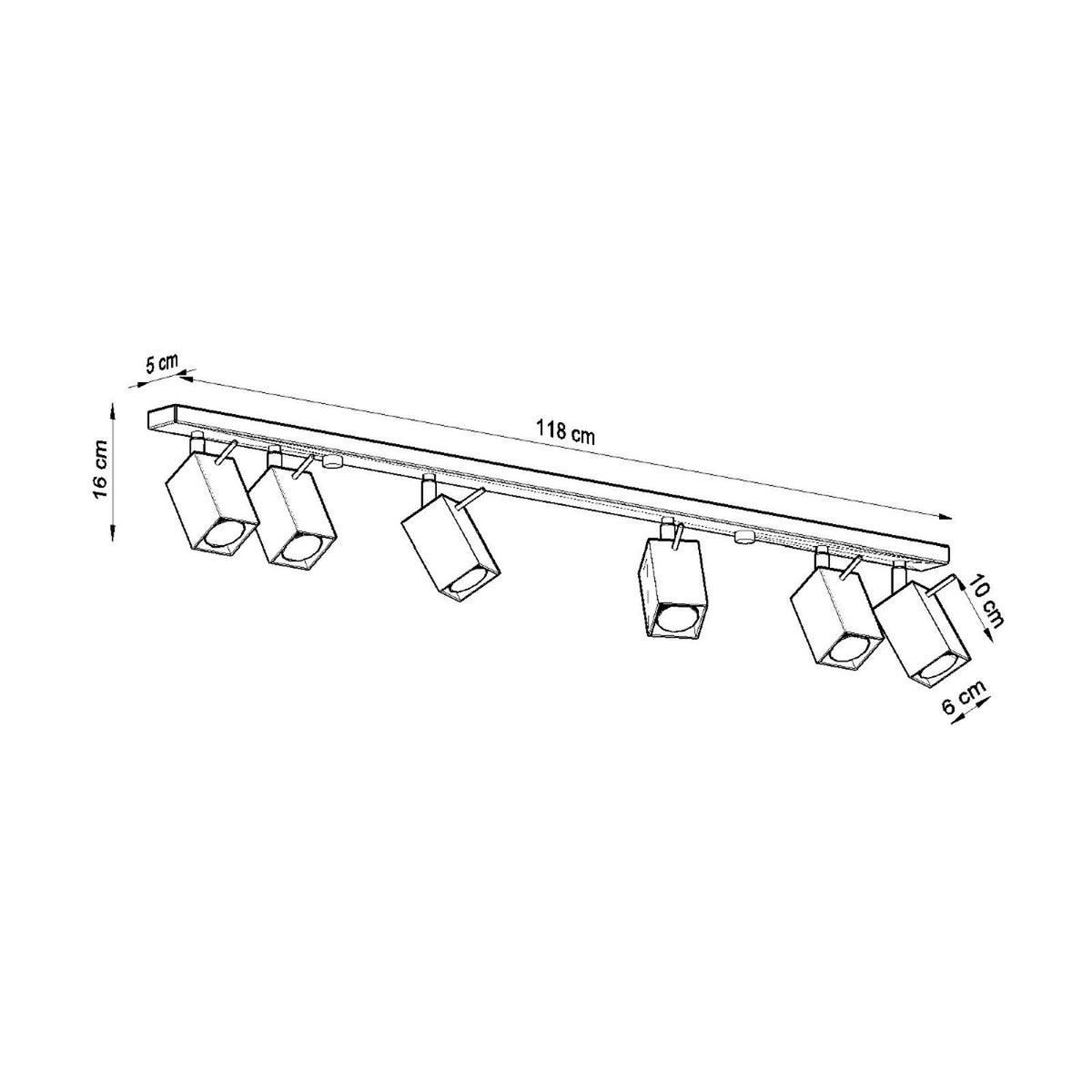 MERIDA 6L plafondlamp zwart