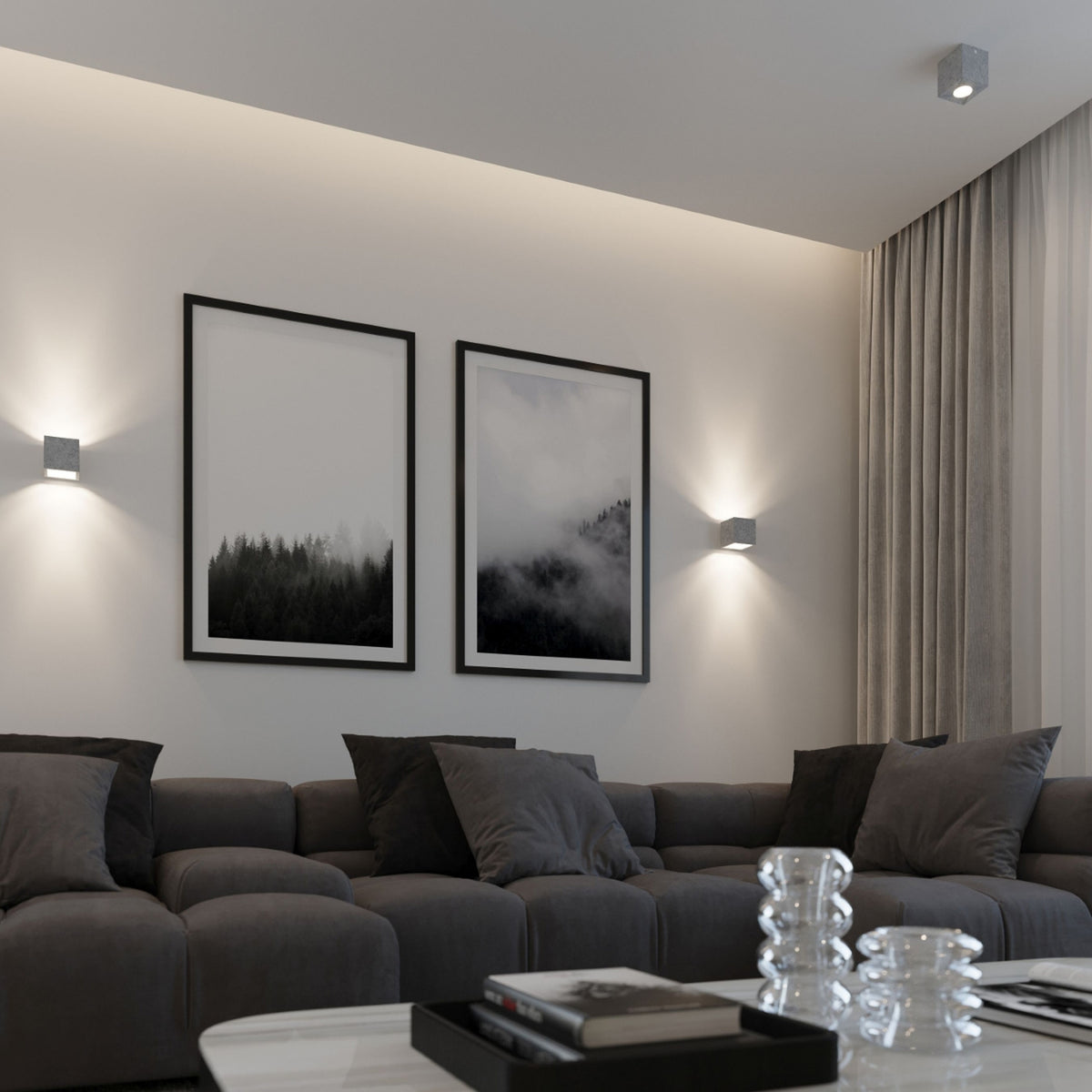 QUAD wandlamp in beton