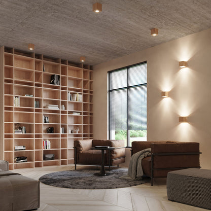 QUAD wandlamp in naturel hout