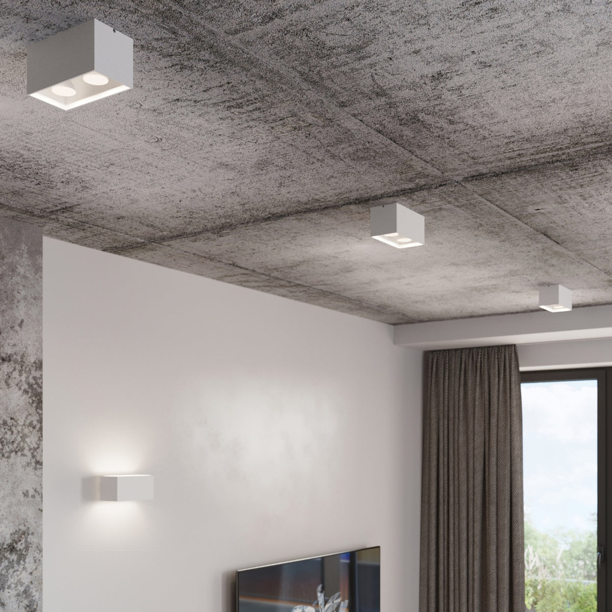 QUAD MAXI wandlamp in wit