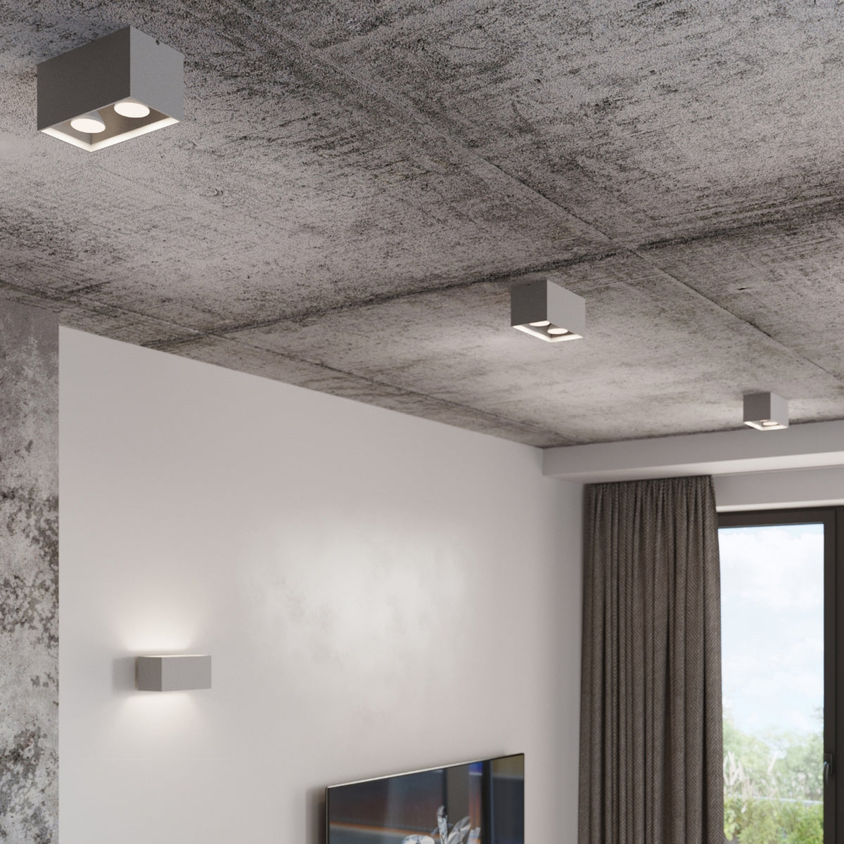 QUAD MAXI wandlamp in zwart