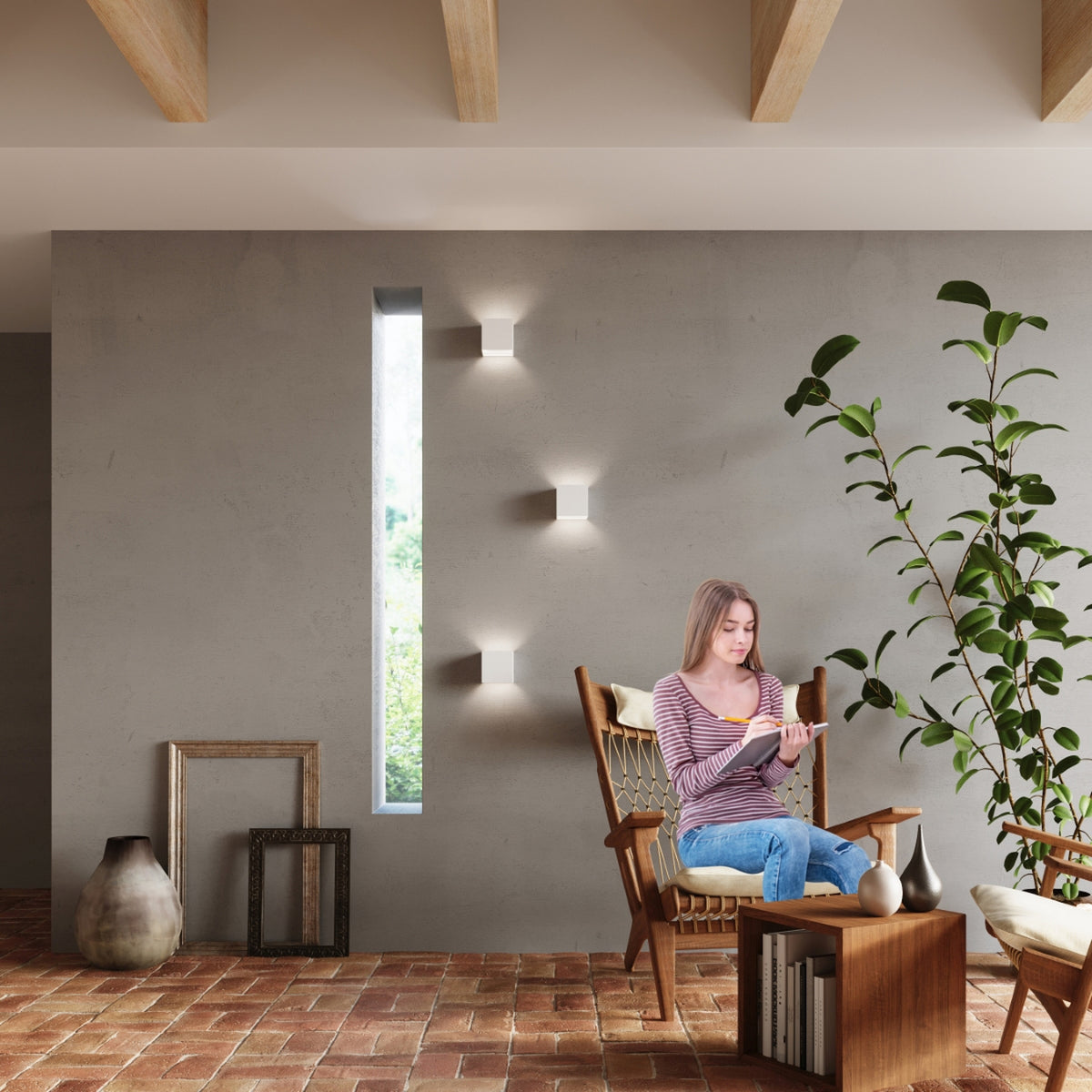 LUCA wandlamp in wit