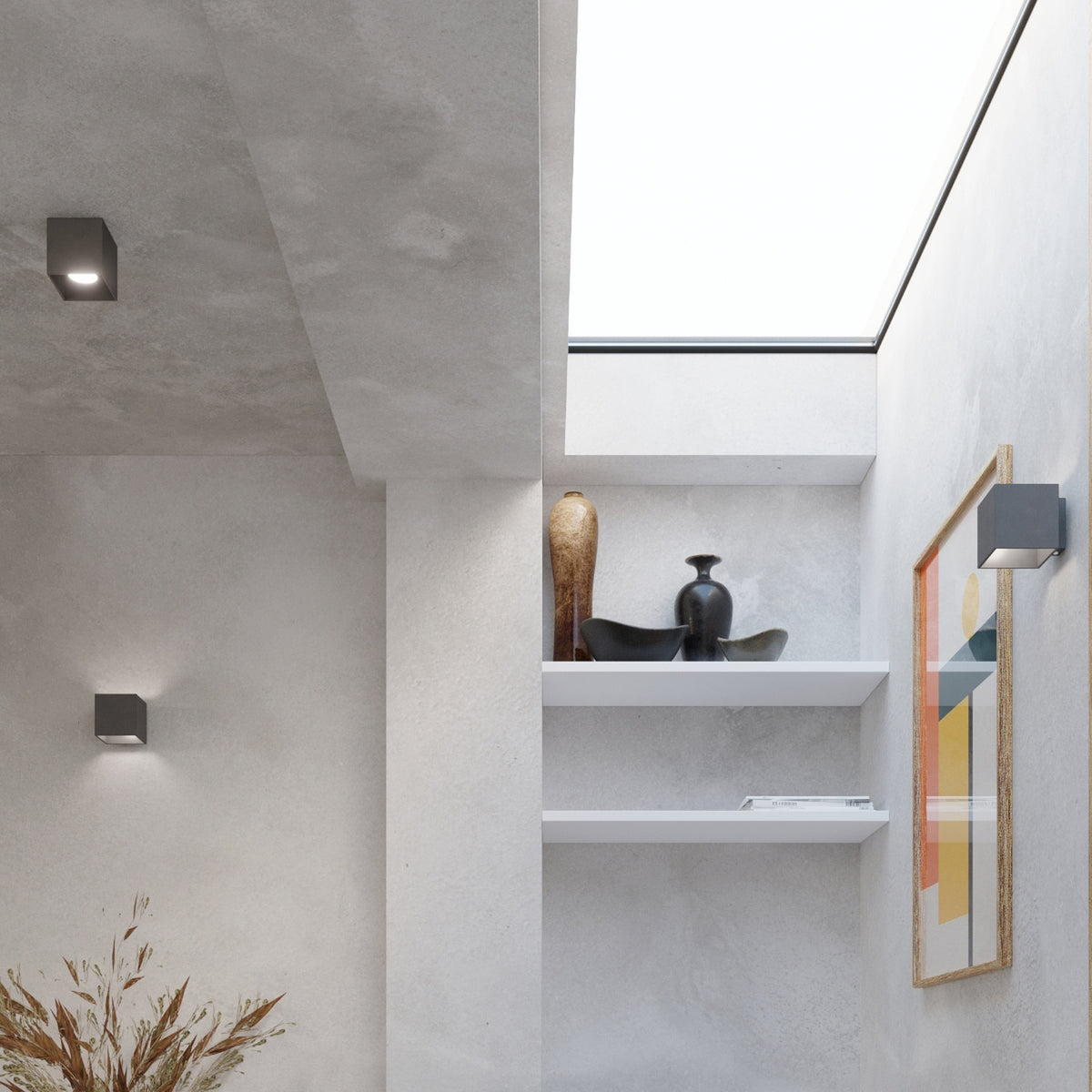 QUAD 1 wandlamp in antraciet
