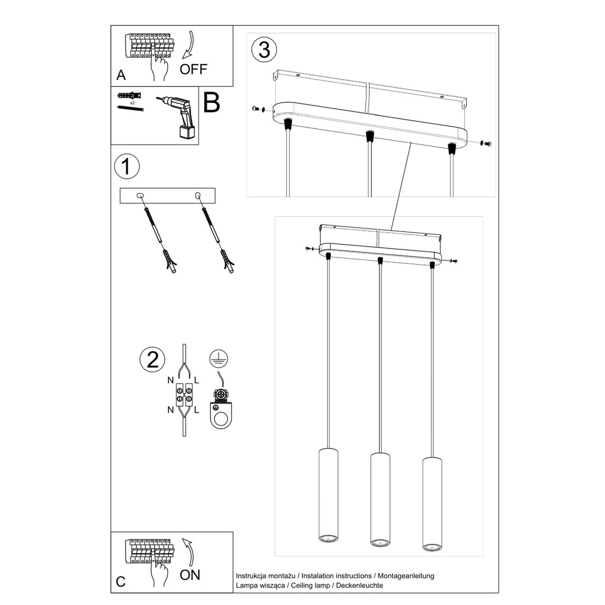 LUVO 3L hanglamp